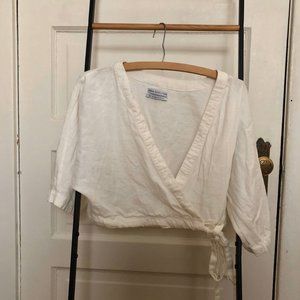 Urban Outfitters cropped boxy white top